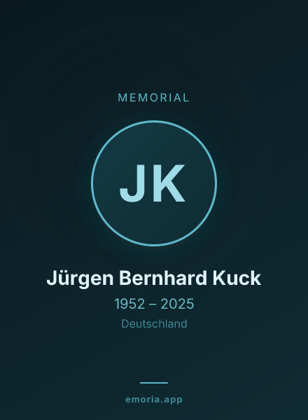 Memorial portrait of Jürgen Bernhard Kuck