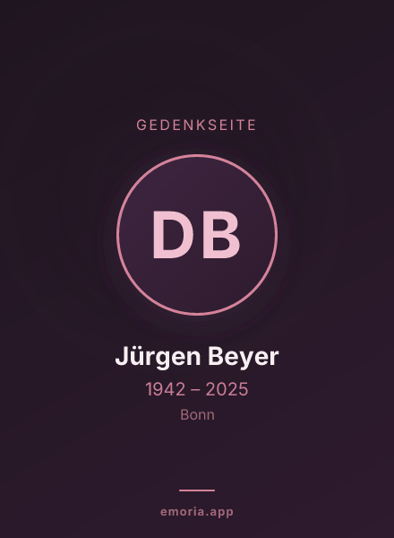 Gedenkportrait von Dr. jur. Jürgen Beyer