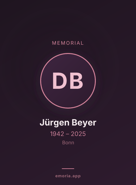 Memorial portrait of Dr. jur. Jürgen Beyer