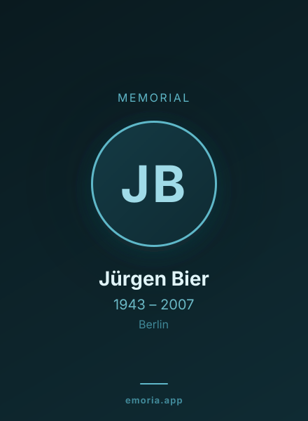 Memorial portrait of Jürgen Bier