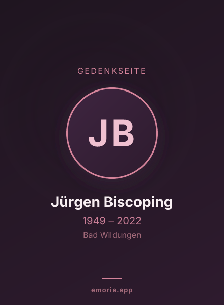 Gedenkportrait von Jürgen Biscoping