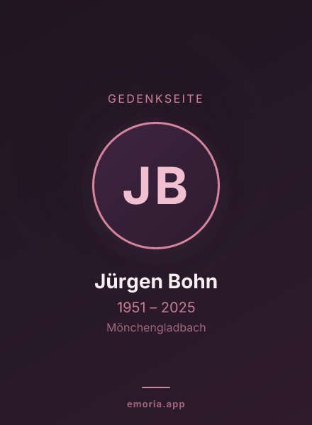 Gedenkportrait von Jürgen Bohn
