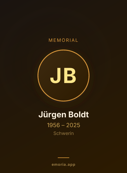 Memorial portrait of Jürgen Boldt