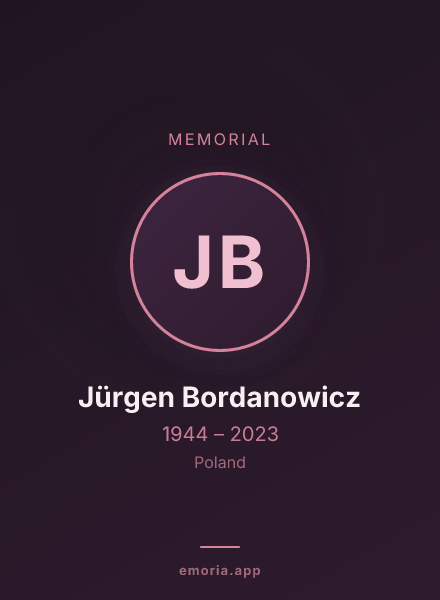 Memorial portrait of Jürgen Bordanowicz