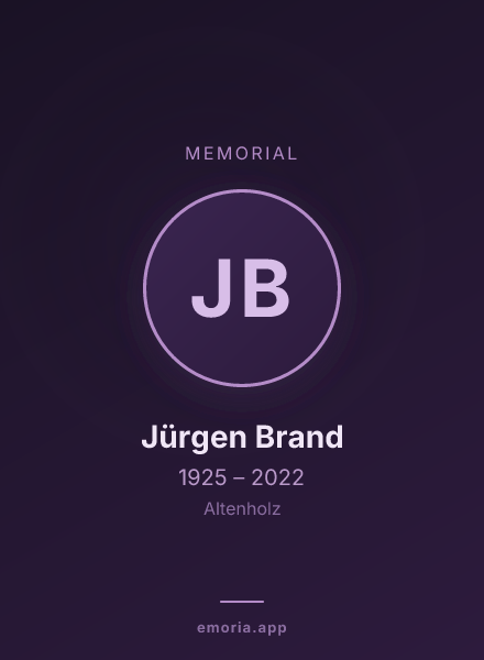 Memorial portrait of Jürgen Brand