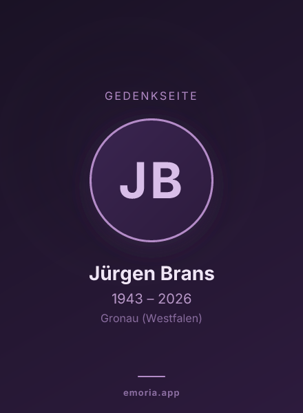 Gedenkportrait von Jürgen Brans