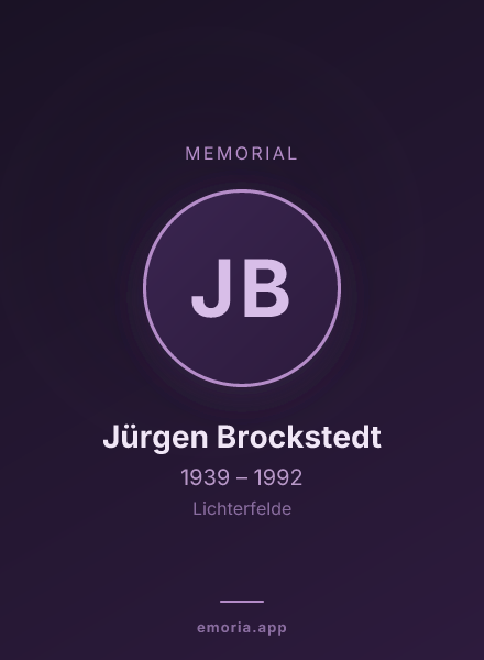 Memorial portrait of Jürgen Brockstedt