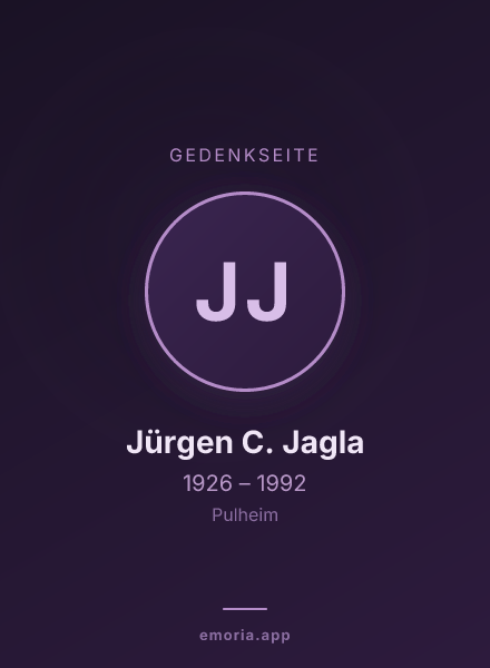 Gedenkportrait von Jürgen C. Jagla