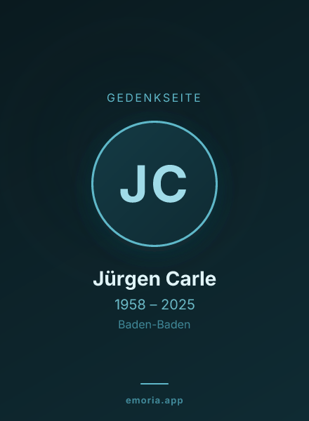 Gedenkportrait von Jürgen Carle