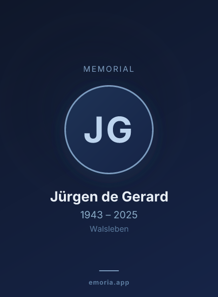 Memorial portrait of Jürgen de Gerard
