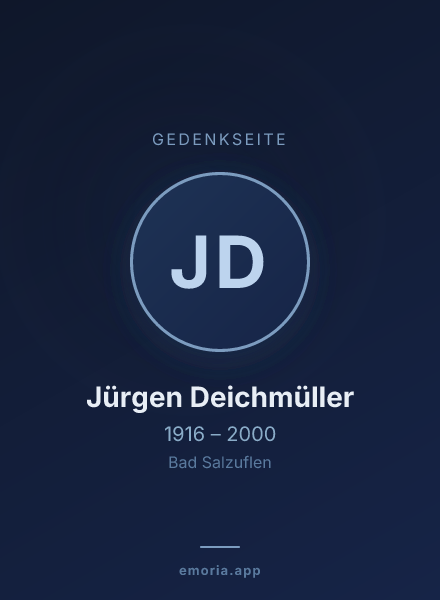 Gedenkportrait von Jürgen Deichmüller