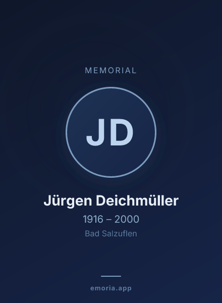 Memorial portrait of Jürgen Deichmüller
