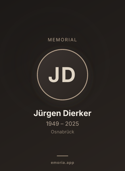 Memorial portrait of Jürgen Dierker
