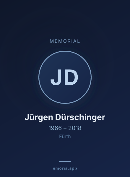 Memorial portrait of Jürgen Dürschinger