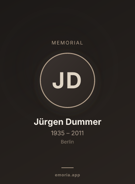 Memorial portrait of Jürgen Dummer