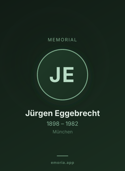 Memorial portrait of Jürgen Eggebrecht