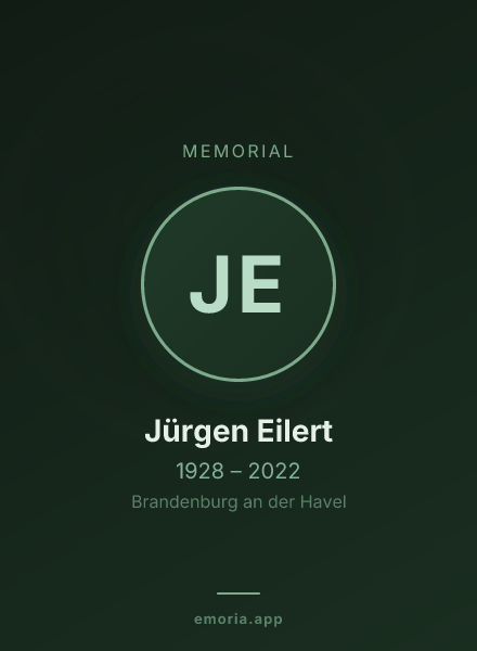 Memorial portrait of Jürgen Eilert