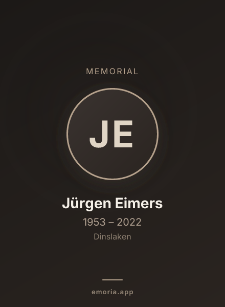 Memorial portrait of Jürgen Eimers