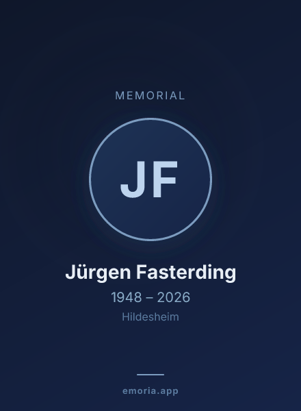 Memorial portrait of Jürgen Fasterding