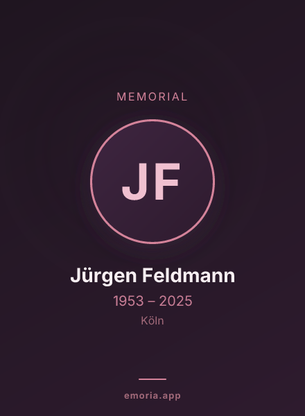Memorial portrait of Jürgen Feldmann