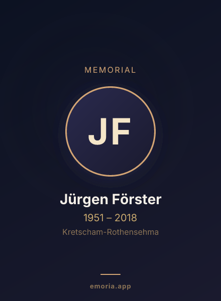 Memorial portrait of Jürgen Förster