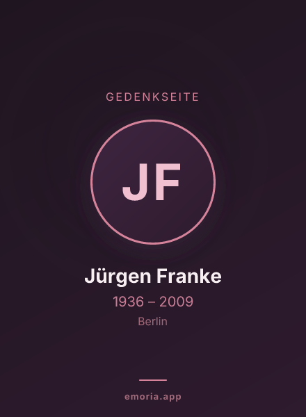 Gedenkportrait von Jürgen Franke
