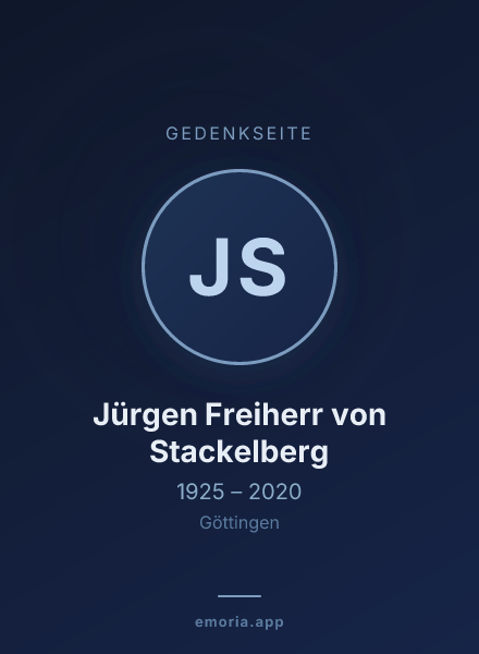 Gedenkportrait von Jürgen Freiherr von Stackelberg