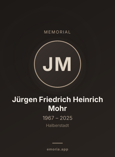 Memorial portrait of Jürgen Friedrich Heinrich Mohr