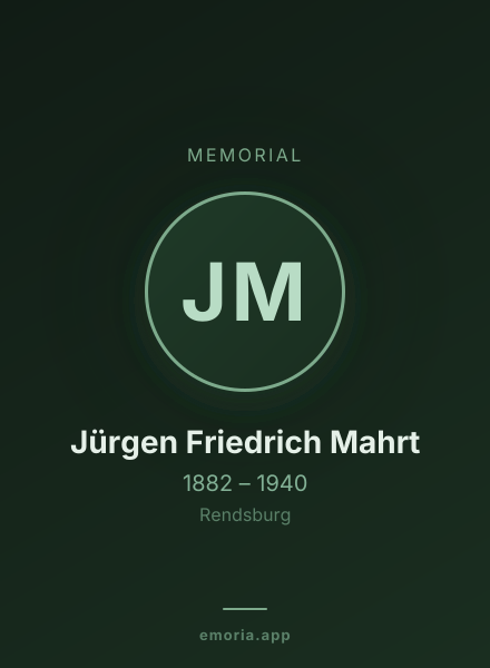 Memorial portrait of Jürgen Friedrich Mahrt