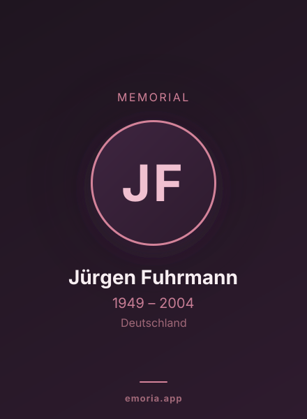 Memorial portrait of Jürgen Fuhrmann