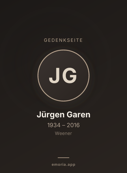 Gedenkportrait von Jürgen Garen