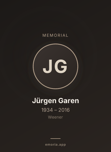 Memorial portrait of Jürgen Garen