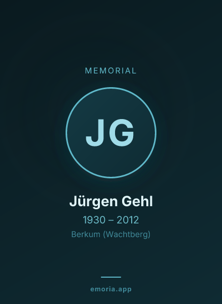 Memorial portrait of Jürgen Gehl