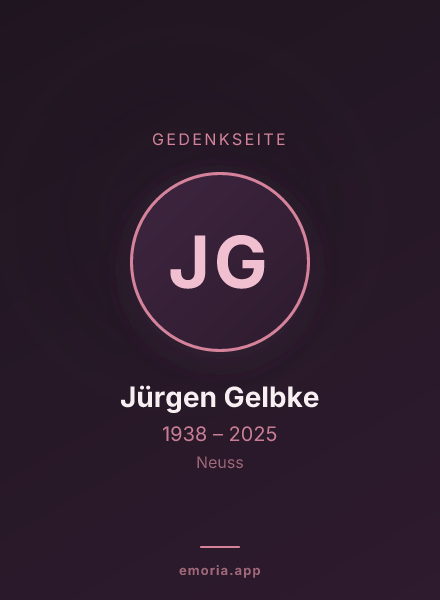 Gedenkportrait von Jürgen Gelbke