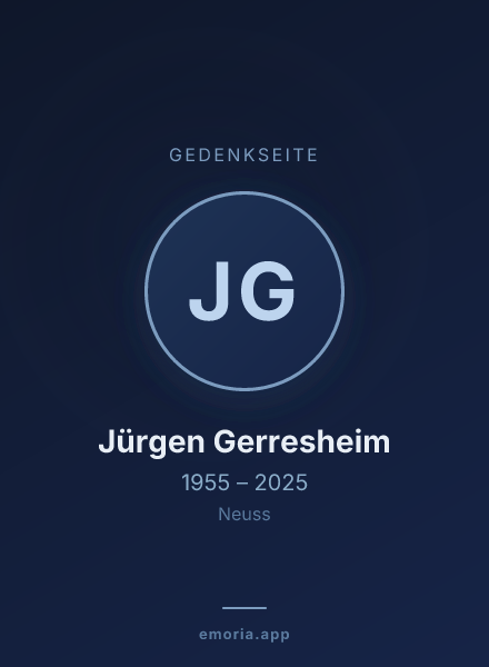 Gedenkportrait von Jürgen Gerresheim