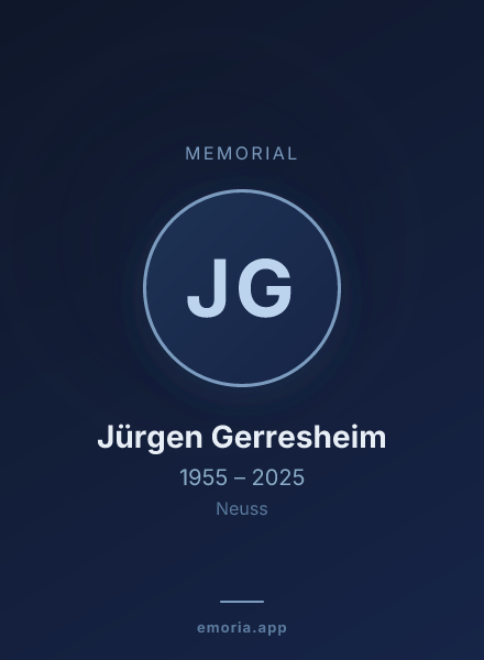 Memorial portrait of Jürgen Gerresheim
