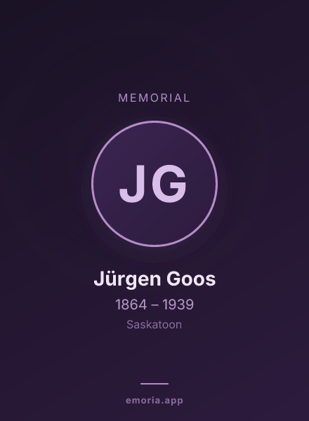 Memorial portrait of Jürgen Goos