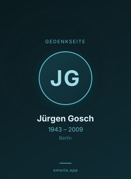Gedenkportrait von Jürgen Gosch