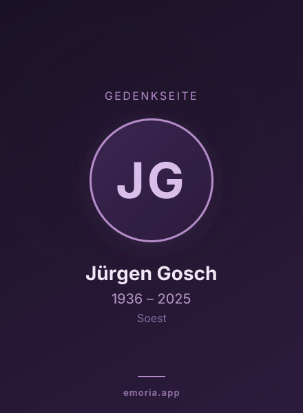 Gedenkportrait von Jürgen Gosch