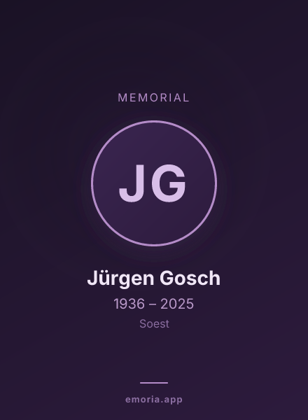 Memorial portrait of Jürgen Gosch