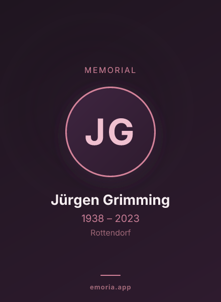 Memorial portrait of Jürgen Grimming
