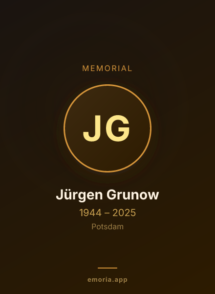 Memorial portrait of Jürgen Grunow