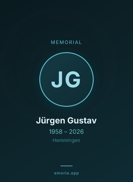 Memorial portrait of Jürgen Gustav