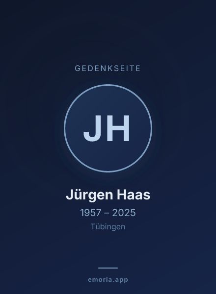 Gedenkportrait von Jürgen Haas