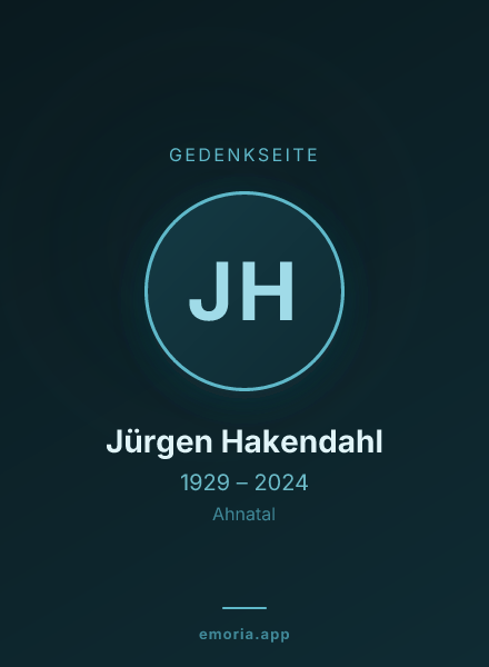 Gedenkportrait von Jürgen Hakendahl
