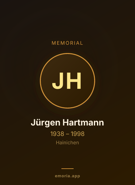 Memorial portrait of Jürgen Hartmann