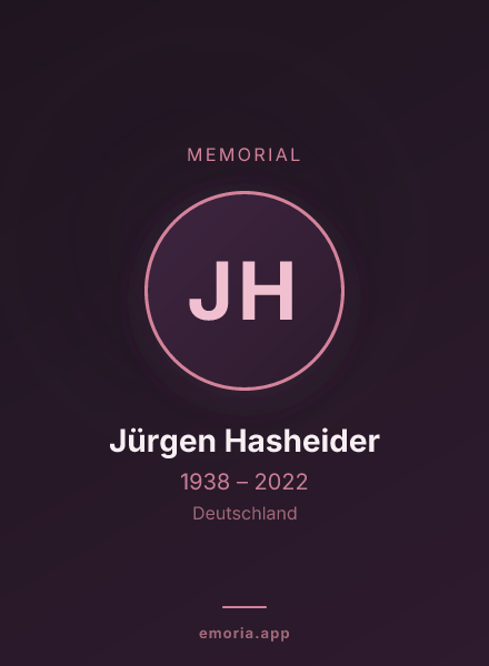 Memorial portrait of Jürgen Hasheider