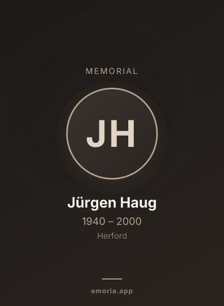 Memorial portrait of Jürgen Haug