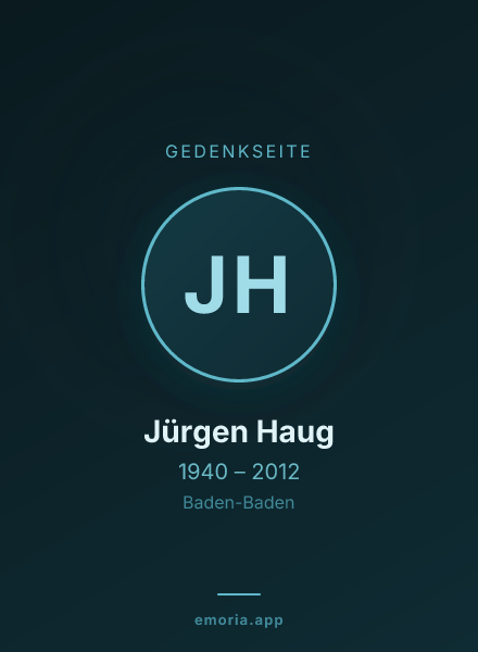 Gedenkportrait von Jürgen Haug