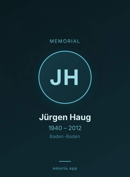 Memorial portrait of Jürgen Haug
